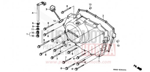 RIGHT CRANKCASE COVER XRV650K de 1989